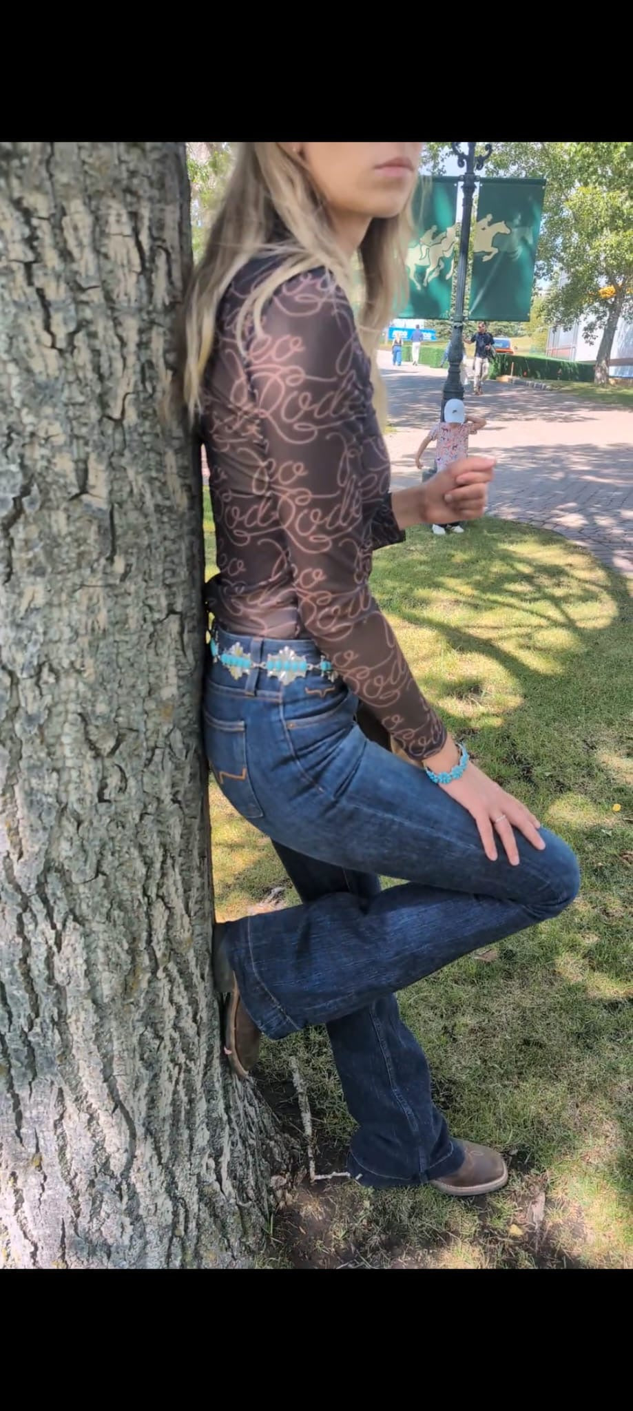 'Rodeo' Mesh Long Sleeve Women's Shirt