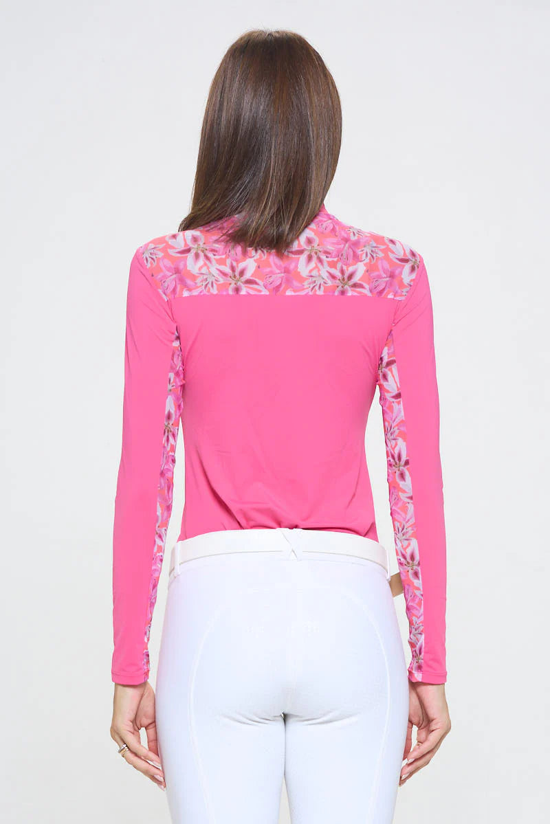 'Pink Lilly' Long Sleeve Women's Sun Shirt