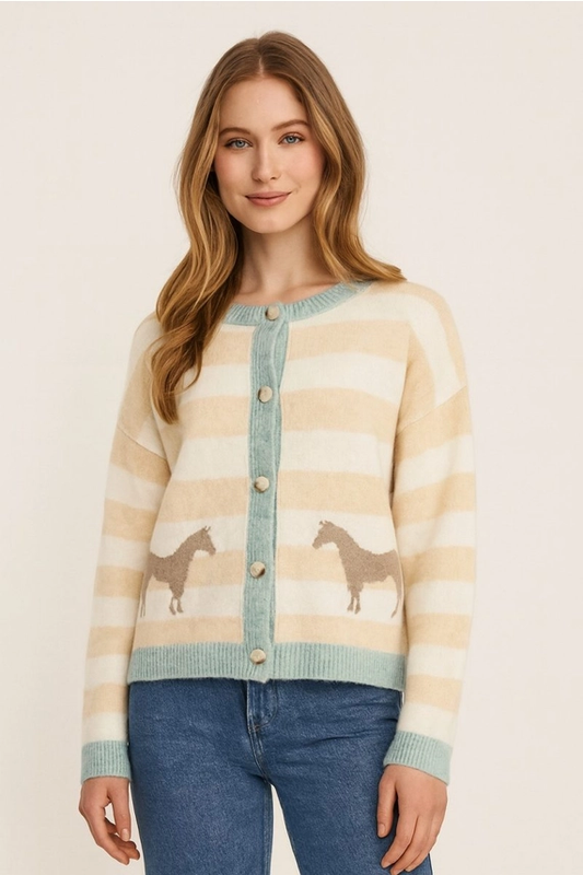 Horse Knit Stripe Sweaters